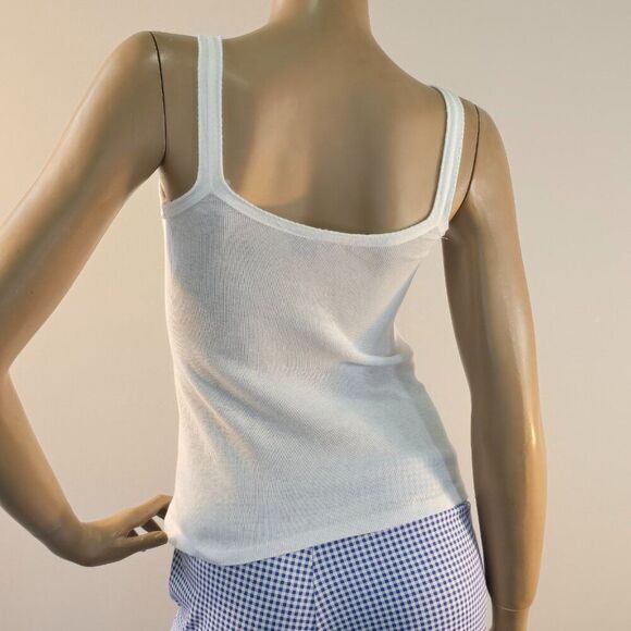 Vintage Cami Tank Top On Your Back By Jodi White Size S Lace Rosettes - Picture 3 of 9